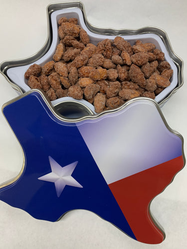 Texas Gift Tin With Cinnamon Roasted Nuts 12oz.