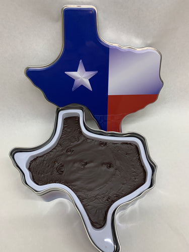 Holiday Farms Fudge in a Texas Shaped Collectable Gift Tin